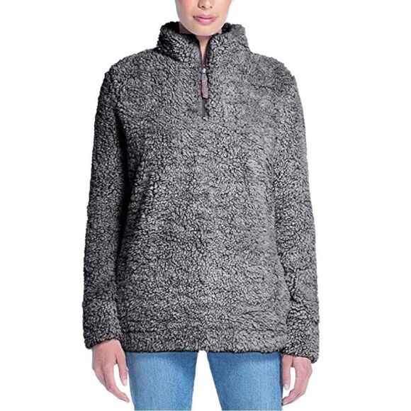 WEATHERPROOF VINTAGE WOMEN'S FROSTY Tipped Sherpa Pullover (Medium, Char… - Picture 1 of 5